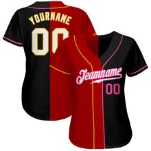 Laden Sie das Bild in den Galerie-Viewer, Custom Black White-Red Authentic Split Fashion Baseball Jersey
