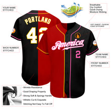 Laden Sie das Bild in den Galerie-Viewer, Custom Black White-Red Authentic Split Fashion Baseball Jersey
