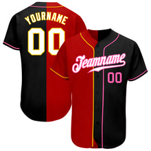 Laden Sie das Bild in den Galerie-Viewer, Custom Black White-Red Authentic Split Fashion Baseball Jersey
