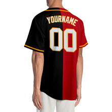 Charger l&#39;image dans la galerie, Custom Black White-Red Authentic Split Fashion Baseball Jersey
