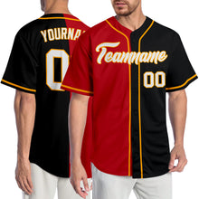 Charger l&#39;image dans la galerie, Custom Black White-Red Authentic Split Fashion Baseball Jersey
