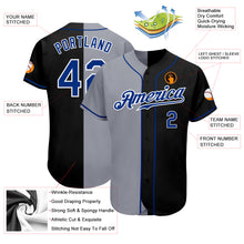 Charger l&#39;image dans la galerie, Custom Black Royal-Gray Authentic Split Fashion Baseball Jersey
