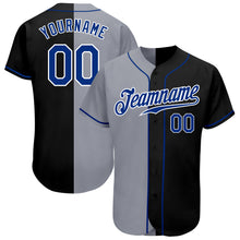 Charger l&#39;image dans la galerie, Custom Black Royal-Gray Authentic Split Fashion Baseball Jersey
