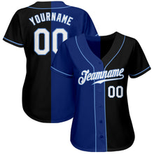 Charger l&#39;image dans la galerie, Custom Black White-Royal Authentic Split Fashion Baseball Jersey
