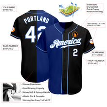 Charger l&#39;image dans la galerie, Custom Black White-Royal Authentic Split Fashion Baseball Jersey
