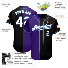 Загрузить изображение в средство просмотра галереи, Custom Black White-Purple Authentic Split Fashion Baseball Jersey
