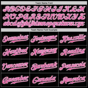 Custom Black Pink-Purple Authentic Split Fashion Baseball Jersey
