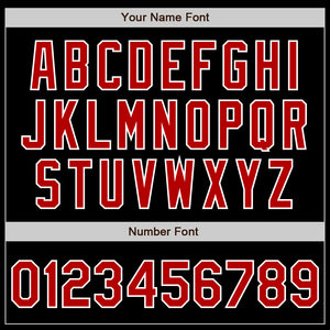 Custom Black Red-Light Blue Authentic Split Fashion Baseball Jersey