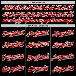 Custom Black Red-Light Blue Authentic Split Fashion Baseball Jersey