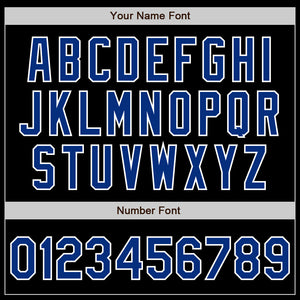 Custom Black Royal-Light Blue Authentic Split Fashion Baseball Jersey