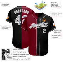 Charger l&#39;image dans la galerie, Custom Black Gray-Crimson Authentic Split Fashion Baseball Jersey
