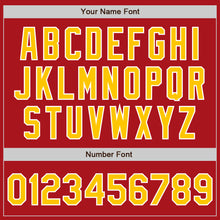 Load image into Gallery viewer, Custom Red Gold-Gray Authentic Split Fashion Baseball Jersey
