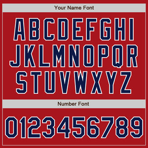 Custom Red Navy-Gray Authentic Split Fashion Baseball Jersey