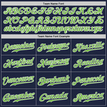 Load image into Gallery viewer, Custom Navy Neon Green-Gray Authentic Split Fashion Baseball Jersey
