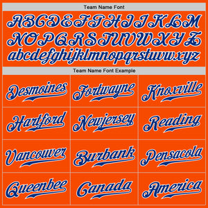 Custom Orange Royal-White Authentic Split Fashion Baseball Jersey