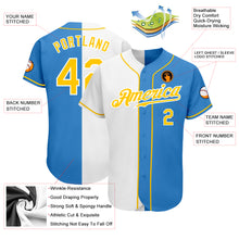Load image into Gallery viewer, Custom Powder Blue Gold-White Authentic Split Fashion Baseball Jersey
