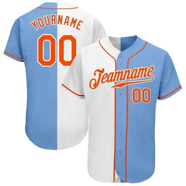 Custom Navy Orange-White Authentic Baseball Jersey Discount