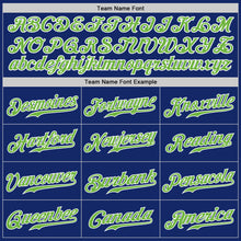Load image into Gallery viewer, Custom Royal Neon Green-Gray Authentic Split Fashion Baseball Jersey
