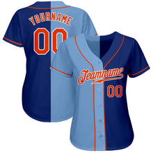 Load image into Gallery viewer, Custom Royal Orange-Light Blue Authentic Split Fashion Baseball Jersey
