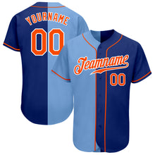 Load image into Gallery viewer, Custom Royal Orange-Light Blue Authentic Split Fashion Baseball Jersey
