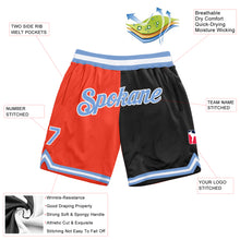 Load image into Gallery viewer, Custom Orange Light Blue-Black Authentic Throwback Split Fashion Basketball Shorts
