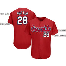 Load image into Gallery viewer, Custom Red White-Navy Baseball Jersey
