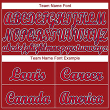 Load image into Gallery viewer, Custom Red White-Navy Baseball Jersey
