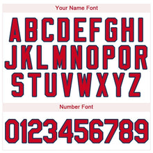 Load image into Gallery viewer, Custom Cream Red-Navy Baseball Jersey
