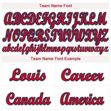 Load image into Gallery viewer, Custom Cream Red-Navy Baseball Jersey
