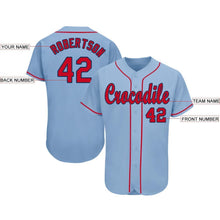 Laden Sie das Bild in den Galerie-Viewer, Custom Light Blue Red-Navy Baseball Jersey
