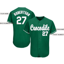 Load image into Gallery viewer, Custom Kelly Green White-Gray Baseball Jersey
