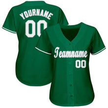 Load image into Gallery viewer, Custom Kelly Green White-Gray Baseball Jersey
