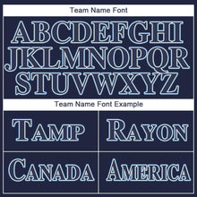 Load image into Gallery viewer, Custom Navy White-Powder Blue Baseball Jersey
