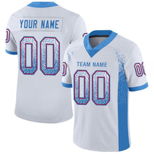 Load image into Gallery viewer, Custom White Powder Blue-Red Mesh Drift Fashion Football Jersey
