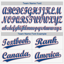 Load image into Gallery viewer, Custom White Royal-Red Baseball Jersey
