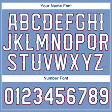 Load image into Gallery viewer, Custom Light Blue White-Red Baseball Jersey
