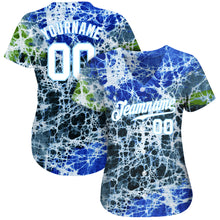 Charger l&#39;image dans la galerie, Custom Tie Dye White-Light Blue 3D Authentic Baseball Jersey
