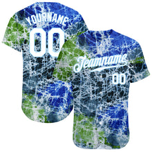 Charger l&#39;image dans la galerie, Custom Tie Dye White-Light Blue 3D Authentic Baseball Jersey
