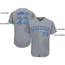 Load image into Gallery viewer, Custom Gray Royal-White Baseball Jersey
