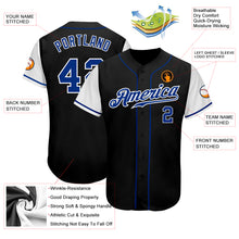 Load image into Gallery viewer, Custom Black Royal-White Authentic Two Tone Baseball Jersey
