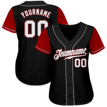 Load image into Gallery viewer, Custom Black White-Red Authentic Two Tone Baseball Jersey
