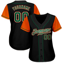 Laden Sie das Bild in den Galerie-Viewer, Custom Black Kelly Green-Orange Authentic Two Tone Baseball Jersey
