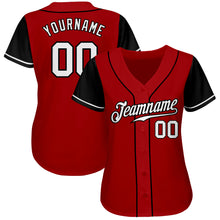 Laden Sie das Bild in den Galerie-Viewer, Custom Red White-Black Authentic Two Tone Baseball Jersey
