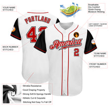 Laden Sie das Bild in den Galerie-Viewer, Custom White Red-Black Authentic Two Tone Baseball Jersey
