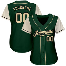 Load image into Gallery viewer, Custom Green Cream-Black Authentic Two Tone Baseball Jersey
