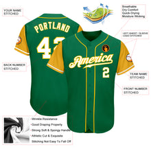 Load image into Gallery viewer, Custom Kelly Green White-Gold Authentic Two Tone Baseball Jersey
