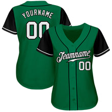Load image into Gallery viewer, Custom Kelly Green White-Black Authentic Two Tone Baseball Jersey
