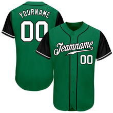 Load image into Gallery viewer, Custom Kelly Green White-Black Authentic Two Tone Baseball Jersey
