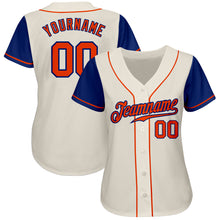 Laden Sie das Bild in den Galerie-Viewer, Custom Cream Orange-Royal Authentic Two Tone Baseball Jersey
