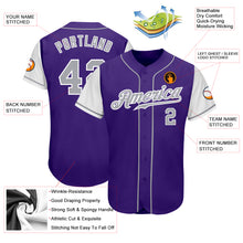 Laden Sie das Bild in den Galerie-Viewer, Custom Purple Gray-White Authentic Two Tone Baseball Jersey
